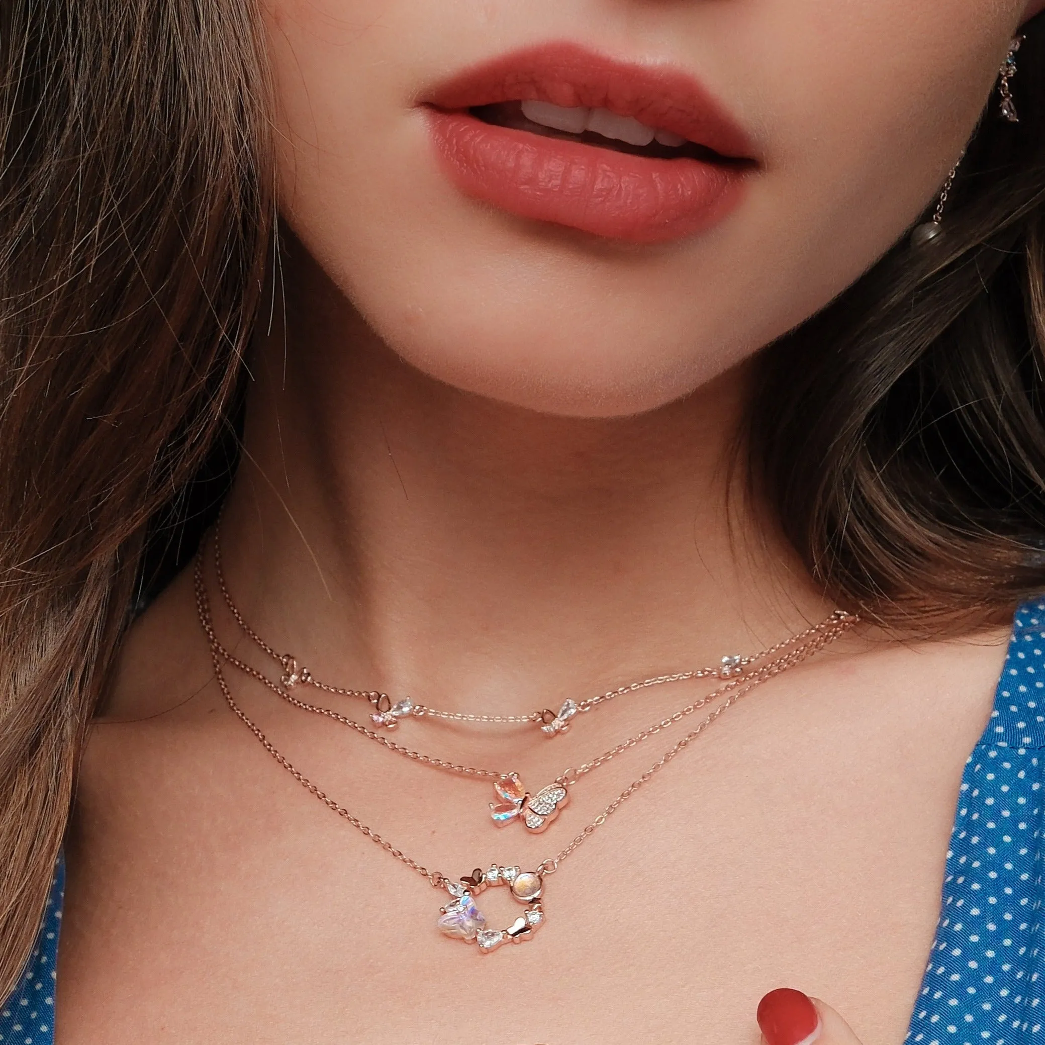 Dancing Butterfly Wreath Necklace