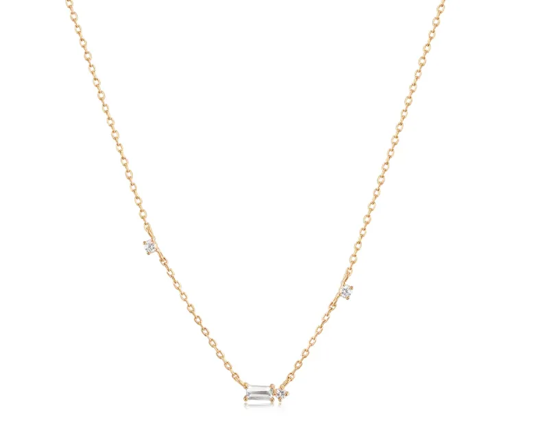 DANICA | Baguette White Sapphire Station Necklace