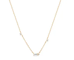 DANICA | Baguette White Sapphire Station Necklace