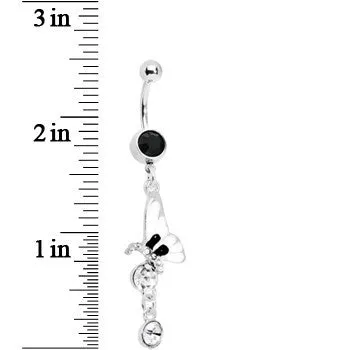 Dark Nature Butterfly Drop Belly Ring