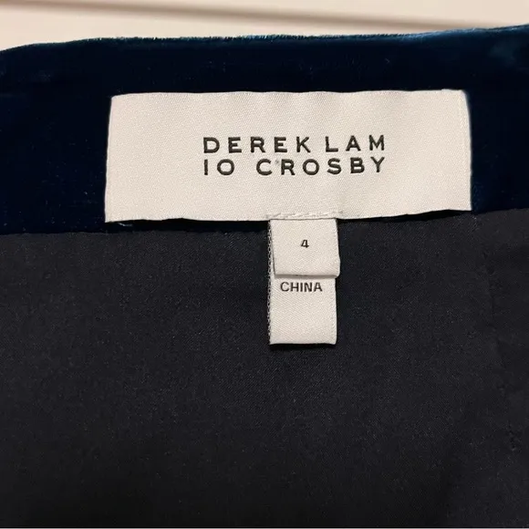 Derek Lam 10 Crosby Velvet Skirt Womens Mini Ruched Size 4 Blue Luxe Asymmetric