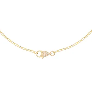 Diamond Clasp Chain Necklace 14K