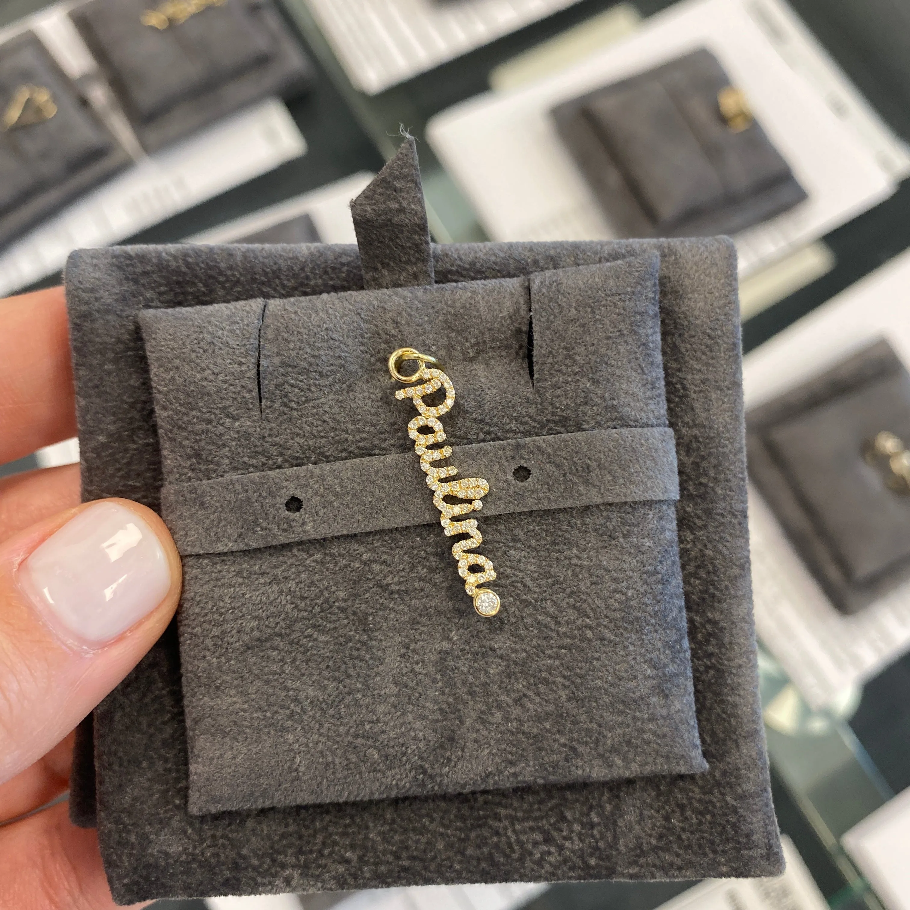 Diamond Name Earring Charm