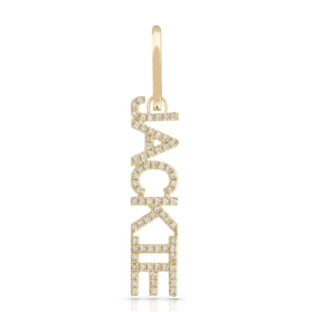 Diamond Name Earring Charm
