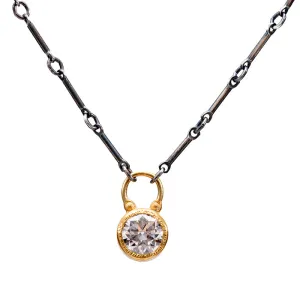 Diamond Necklace - 1ct LG Diamond - Sterling Silver   22k Gold   18k Gold