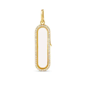 Diamond Oval Glass Charm Locket
