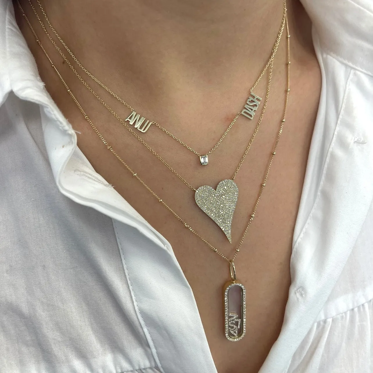 Diamond Oval Glass Charm Locket