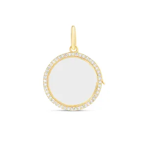 Diamond Round Glass Charm Locket