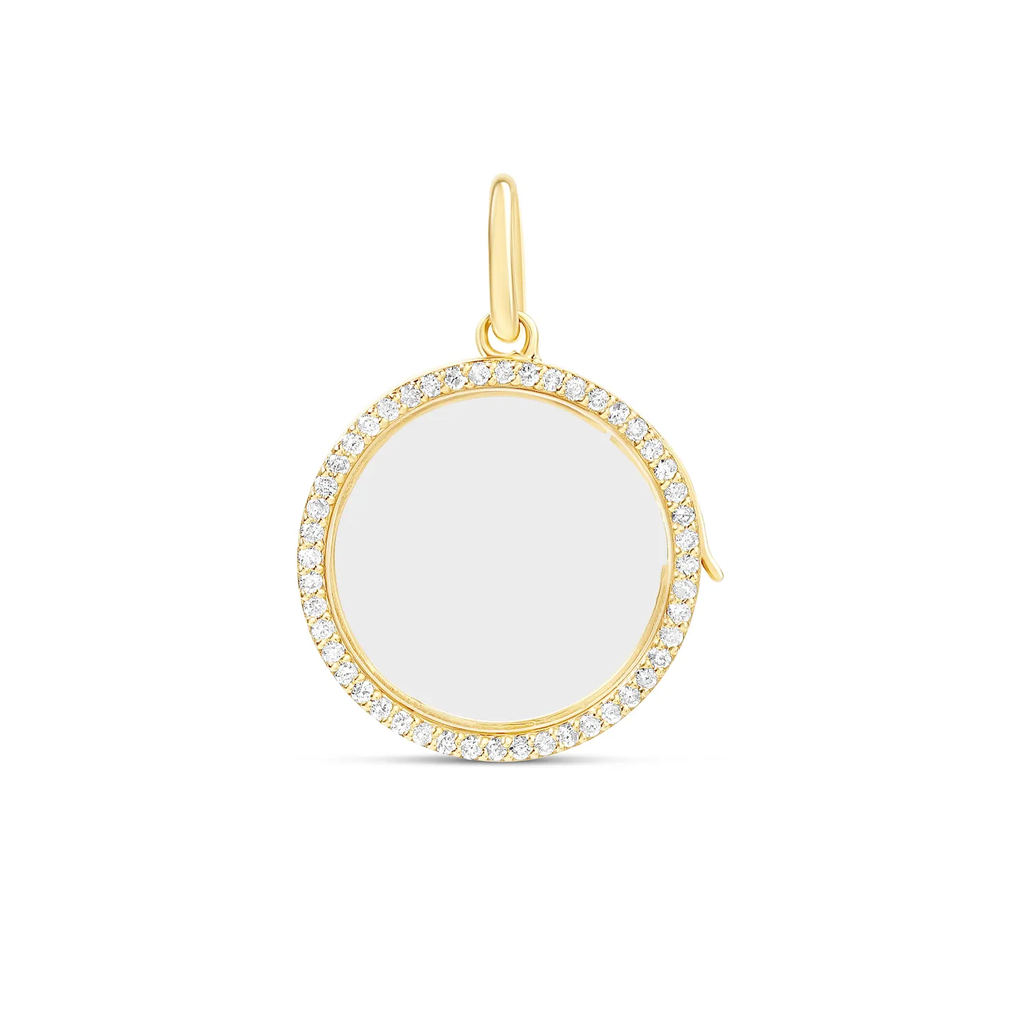 Diamond Round Glass Charm Locket