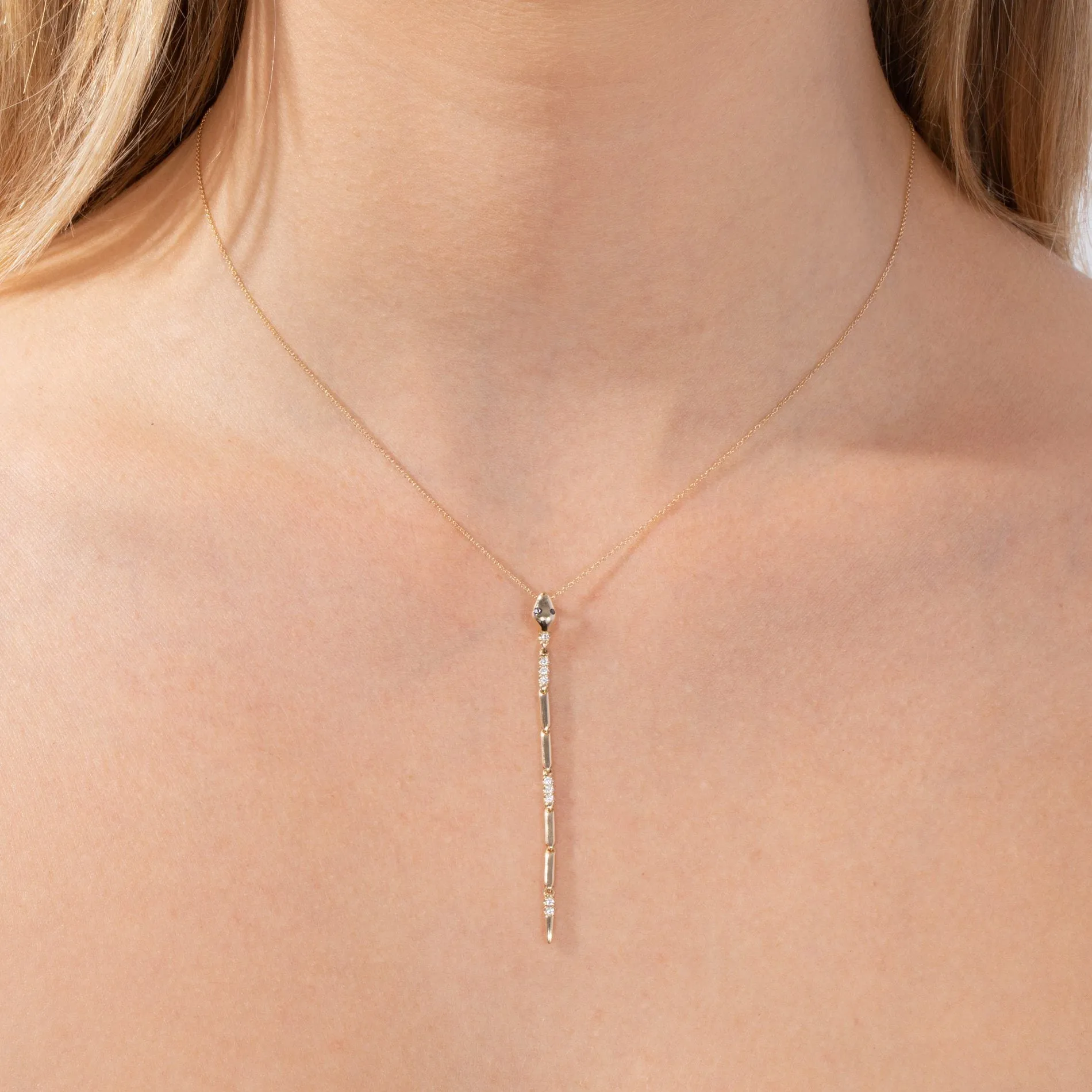 Diamond Snake Lariat 14K