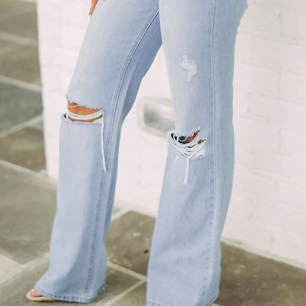 Distressed High Waist Jeans