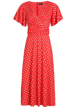 Dolly & Dotty Donna Polkadot 40's Dress Red White