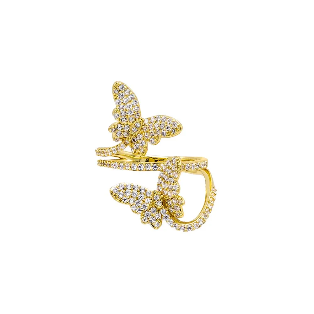 Double Pave Butterfly Wrap Ring