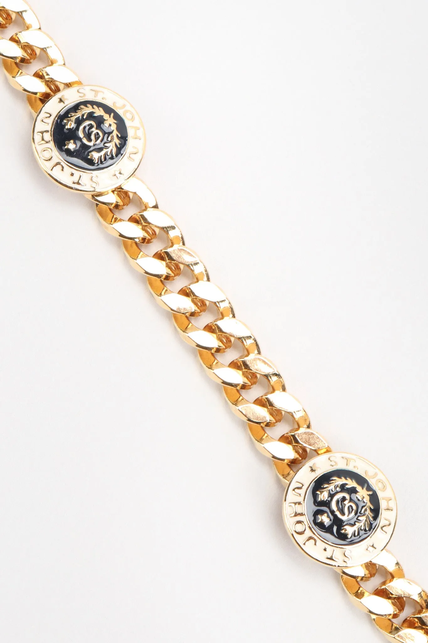 Draped Enamel Logo Chain Belt