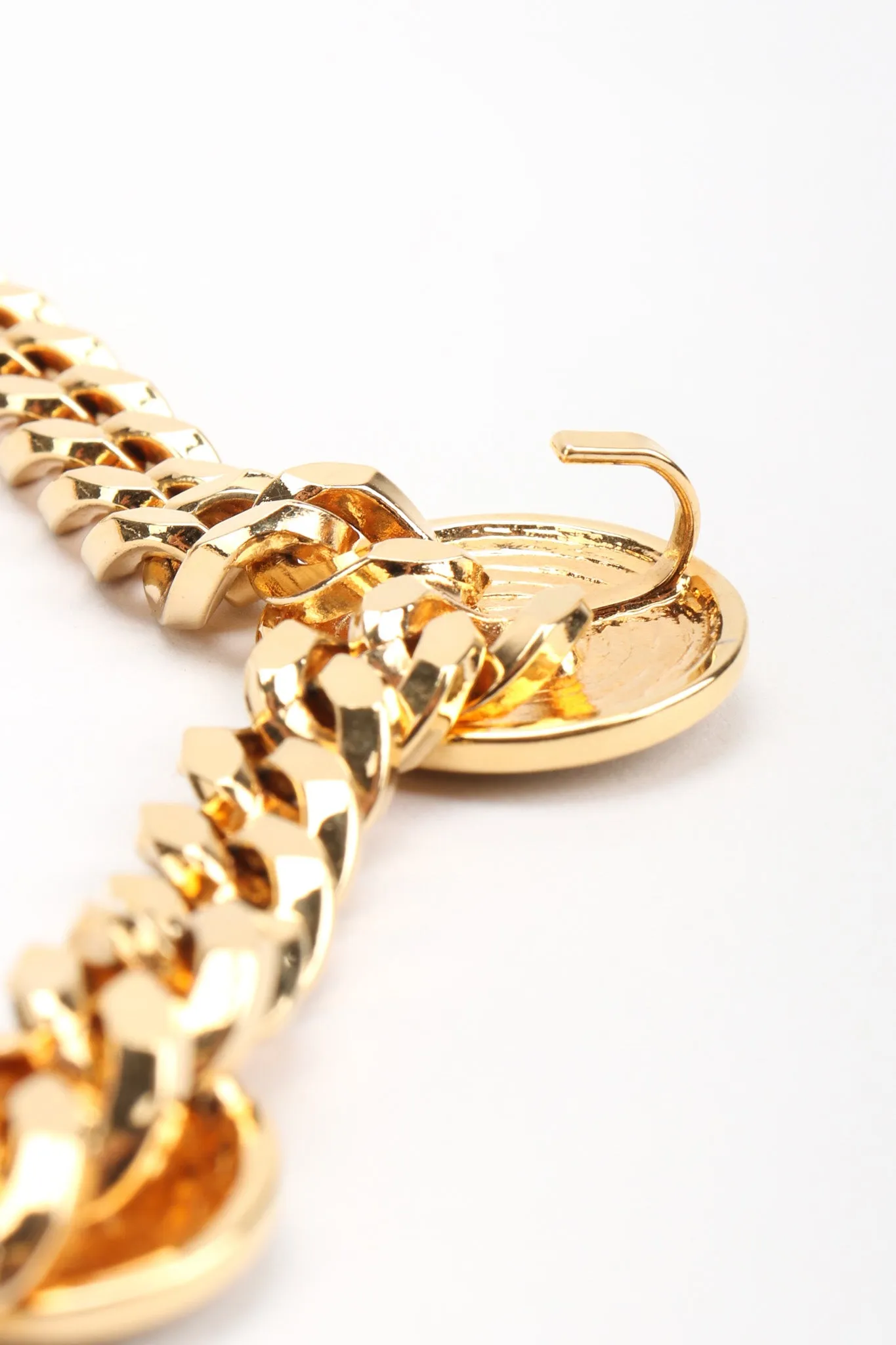 Draped Enamel Logo Chain Belt