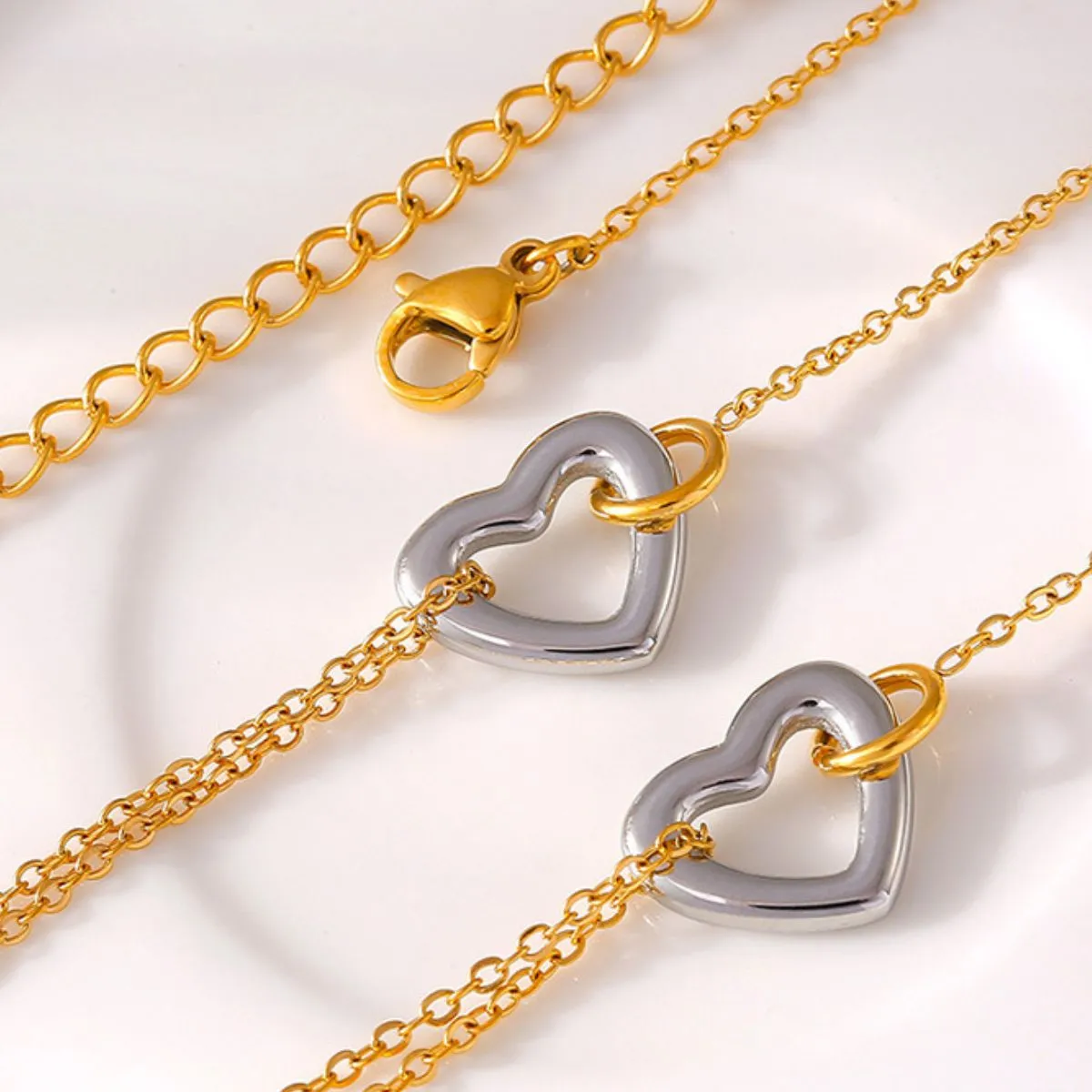 Dual Tone Heart Bracelet