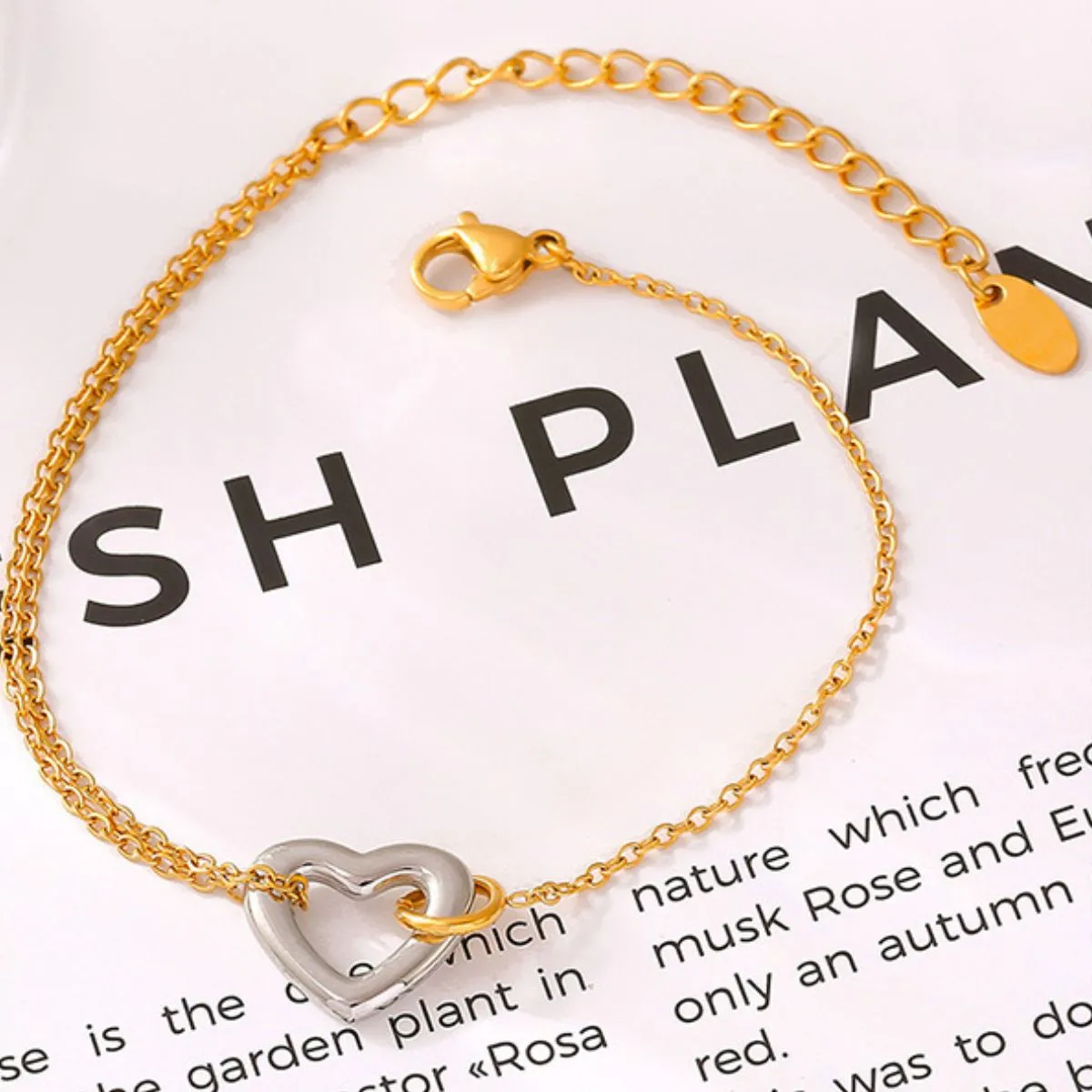 Dual Tone Heart Bracelet