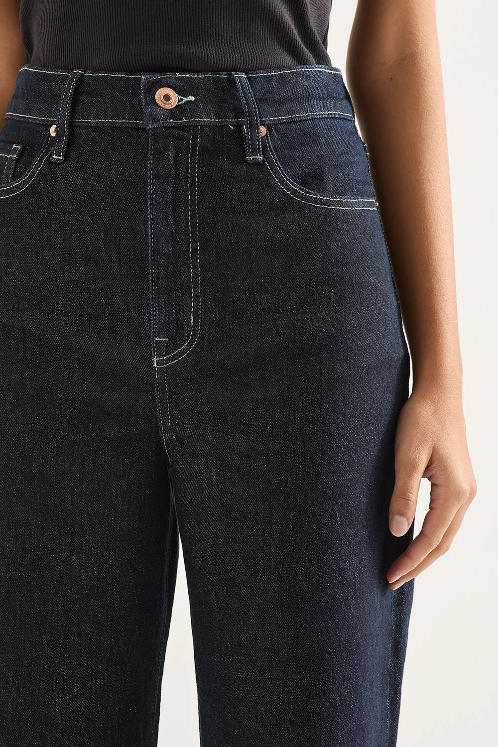 Ellie High Wide Leg Jean Rinse