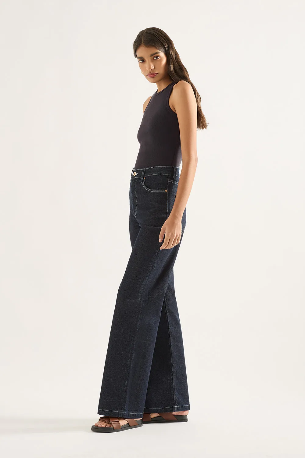 Ellie High Wide Leg Jean Rinse