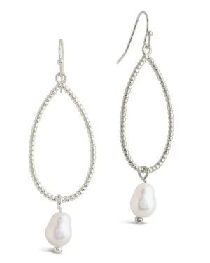 Elyse Pearl & Oval Drop Dangle Earrings