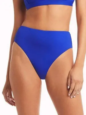 Essentials Retro High Waist Bottom in Cobalt