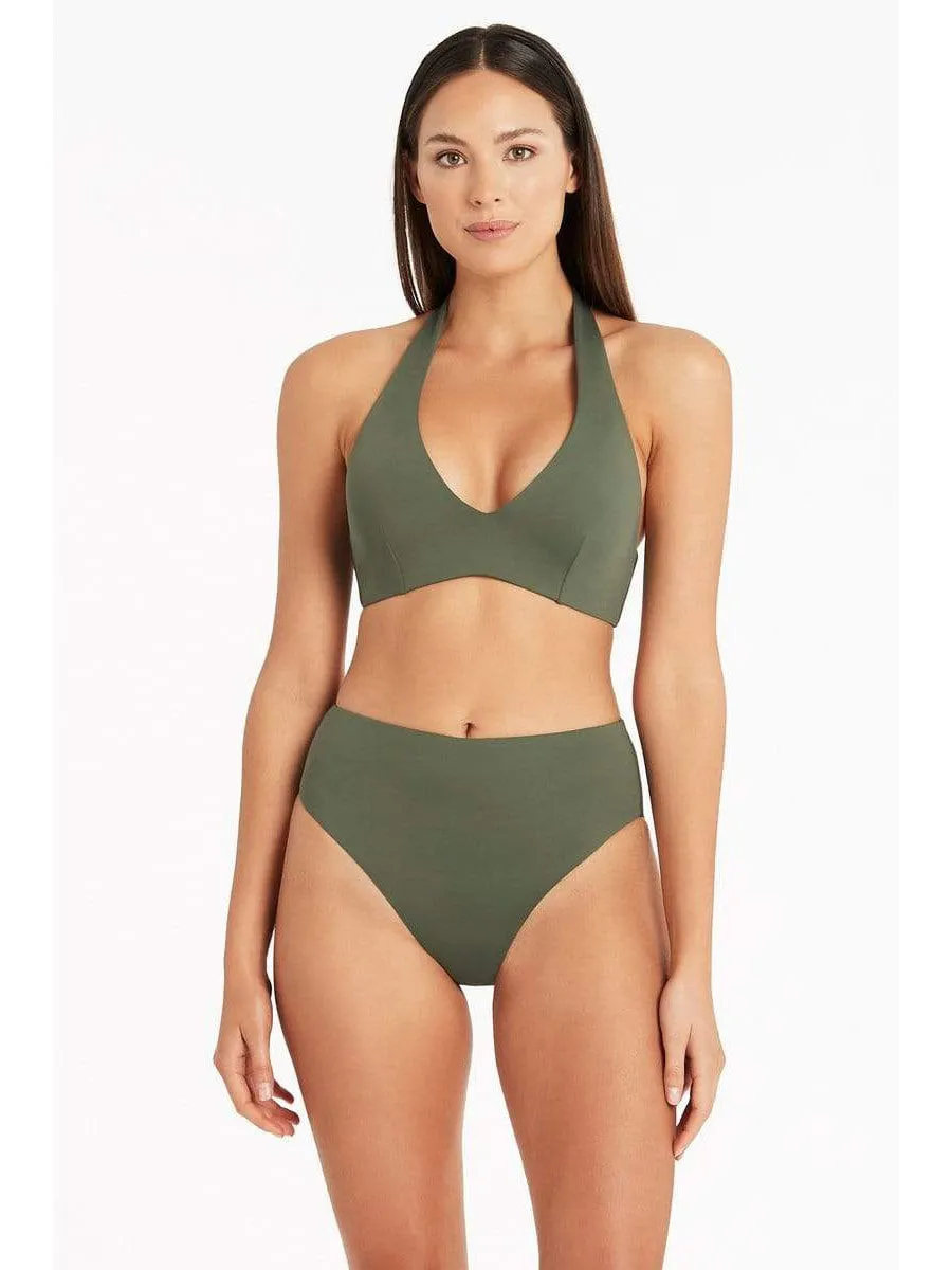 Essentials Retro High Waist Bottom in Khaki
