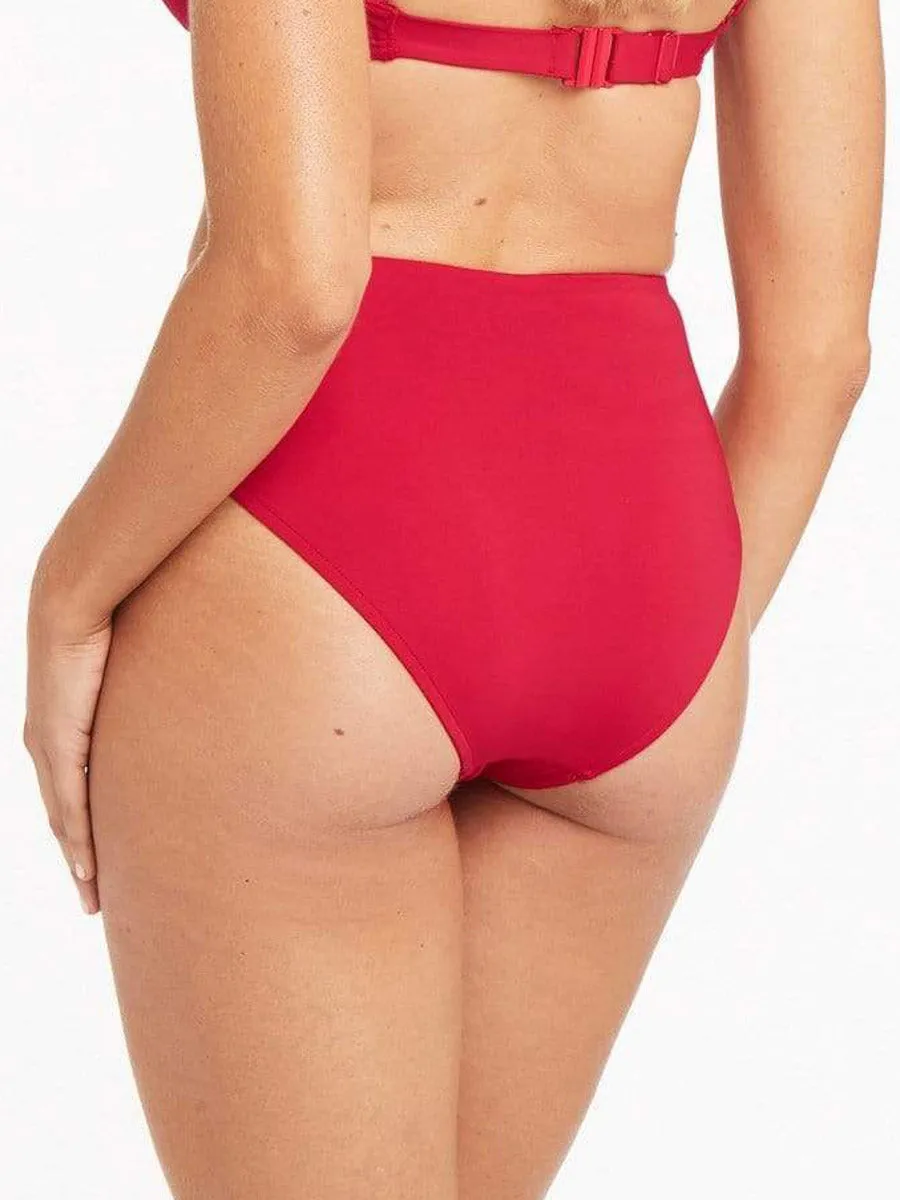 Essentials Retro High Waist Bottom In Red