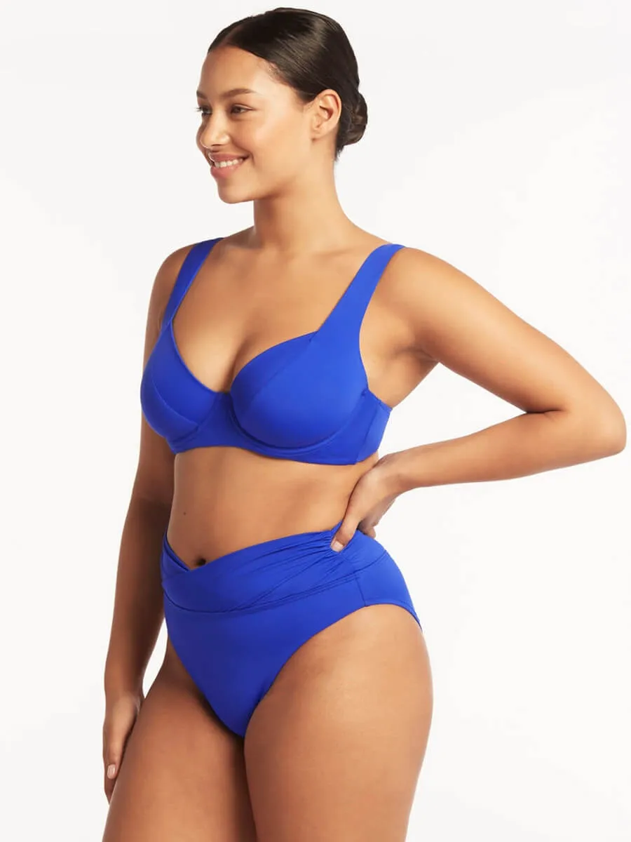 Essentials Wrap High Waist in Cobalt