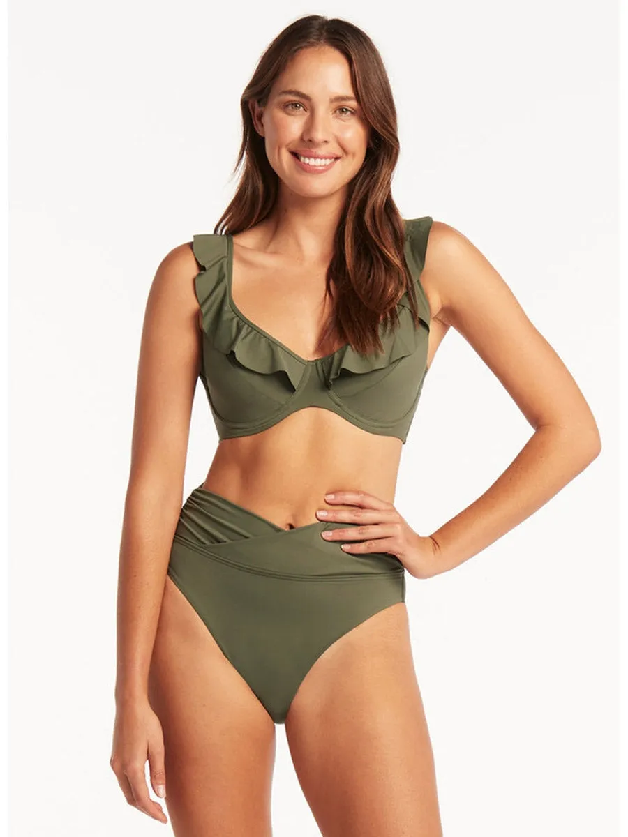 Essentials Wrap High Waist in Khaki