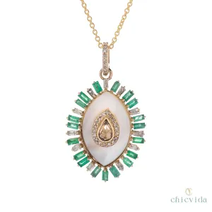 Evil Eye Mother of Pearl Pendant