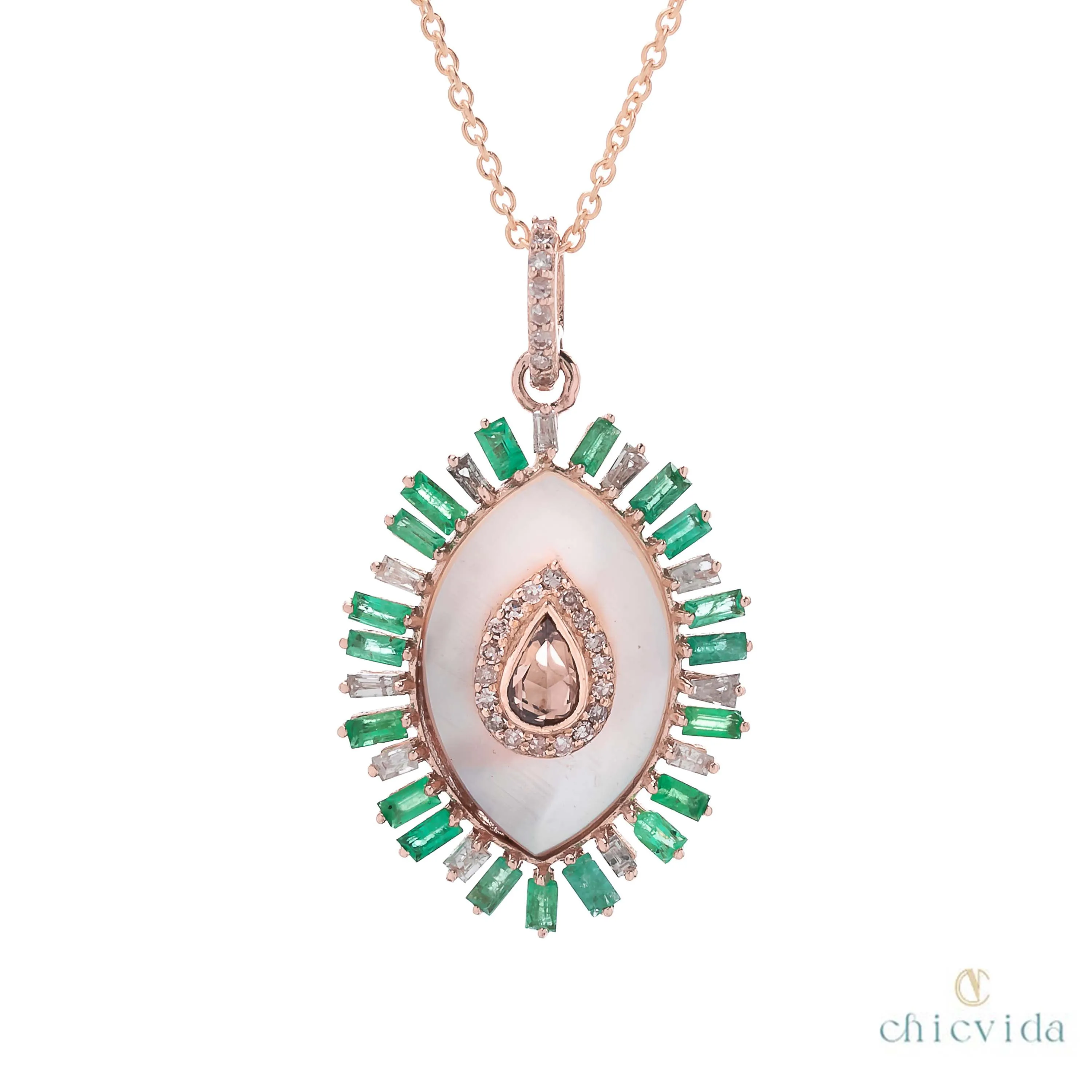 Evil Eye Mother of Pearl Pendant