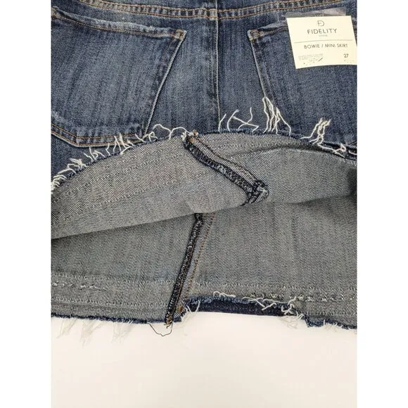 Fidelity Denim Mini Skirt Women Size 27 Bowie Button Fly Casual Cowgirl Boho USA