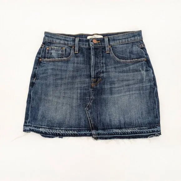 Fidelity Denim Mini Skirt Women Size 27 Bowie Button Fly Casual Cowgirl Boho USA