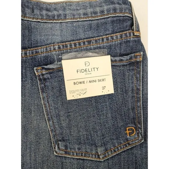 Fidelity Denim Mini Skirt Women Size 27 Bowie Button Fly Casual Cowgirl Boho USA