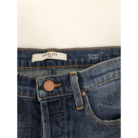 Fidelity Denim Mini Skirt Women Size 27 Bowie Button Fly Casual Cowgirl Boho USA