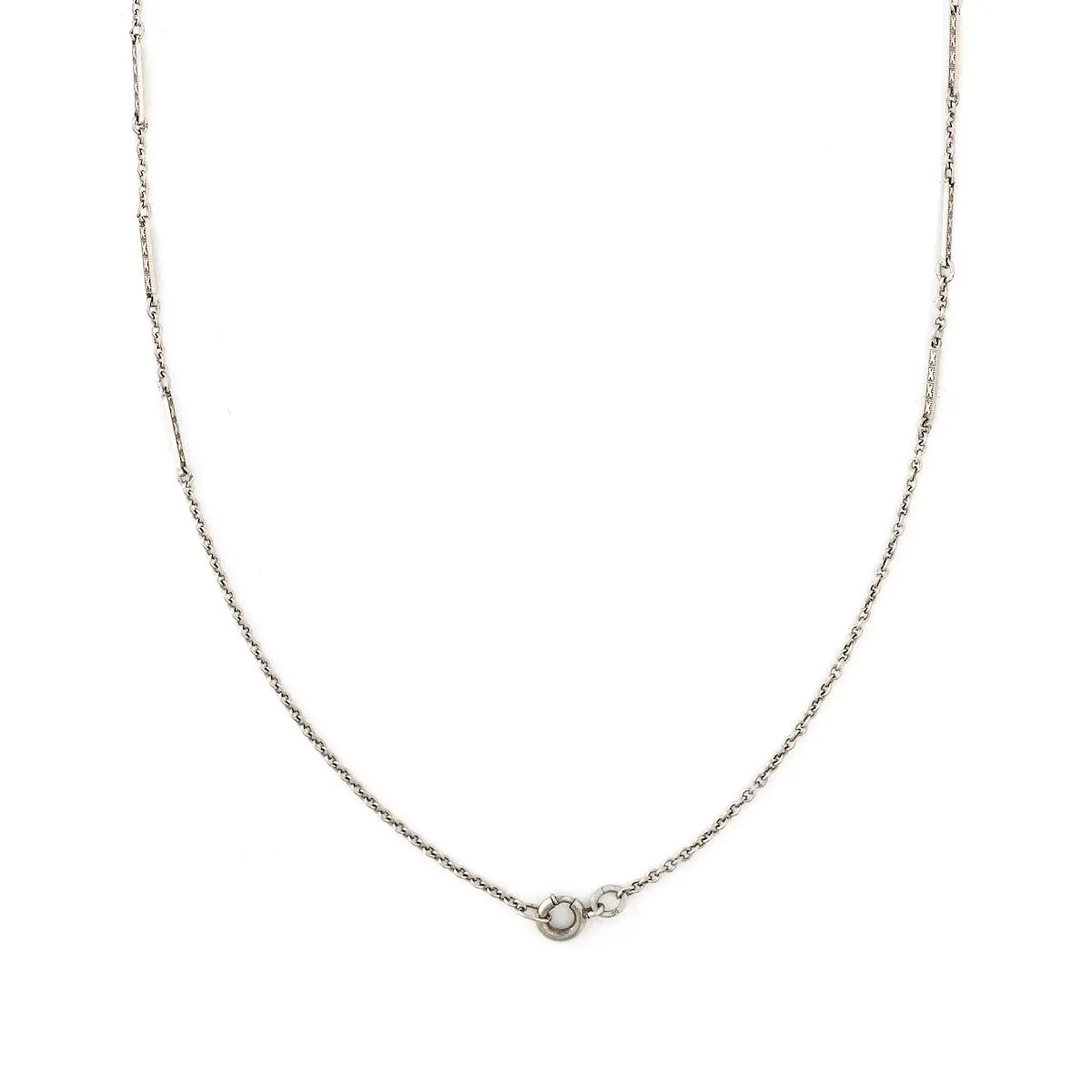 Fine Sterling Silver Bar Link Vintage Watch Chain