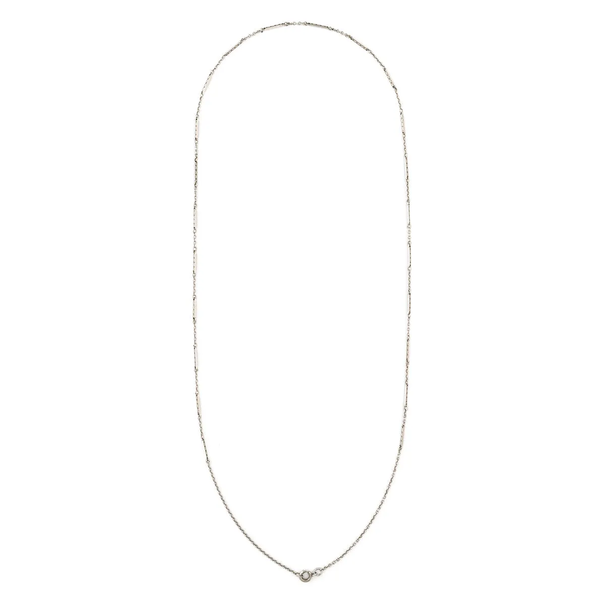 Fine Sterling Silver Bar Link Vintage Watch Chain