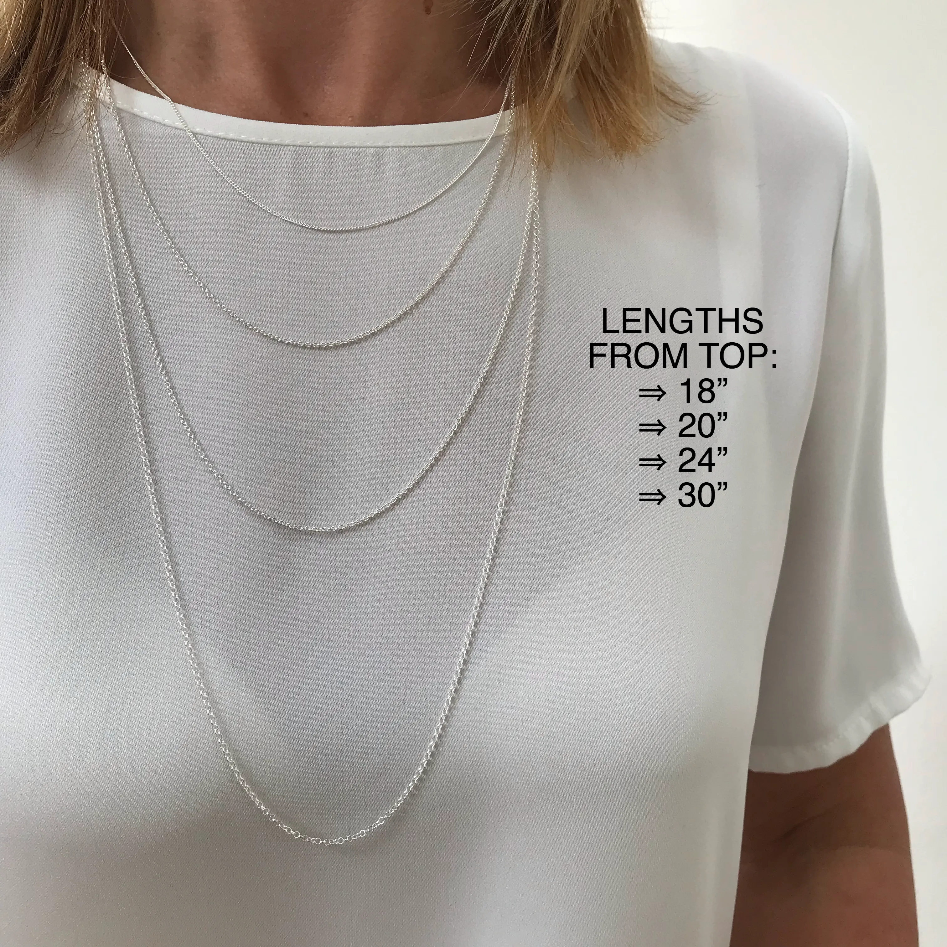 Five Silver Rings Necklace