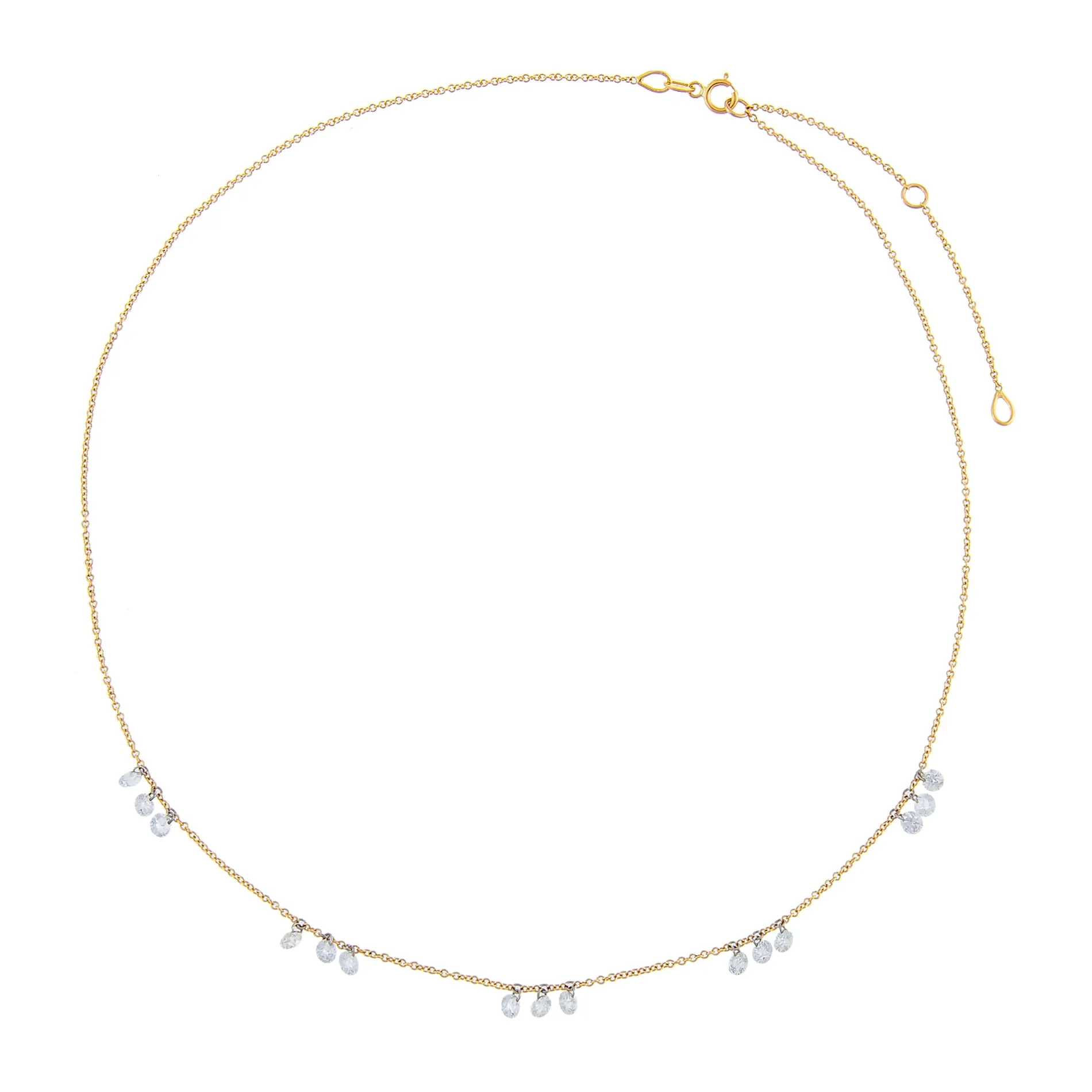 Floating Diamond Scattered Necklace 18K