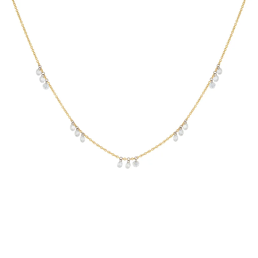 Floating Diamond Scattered Necklace 18K