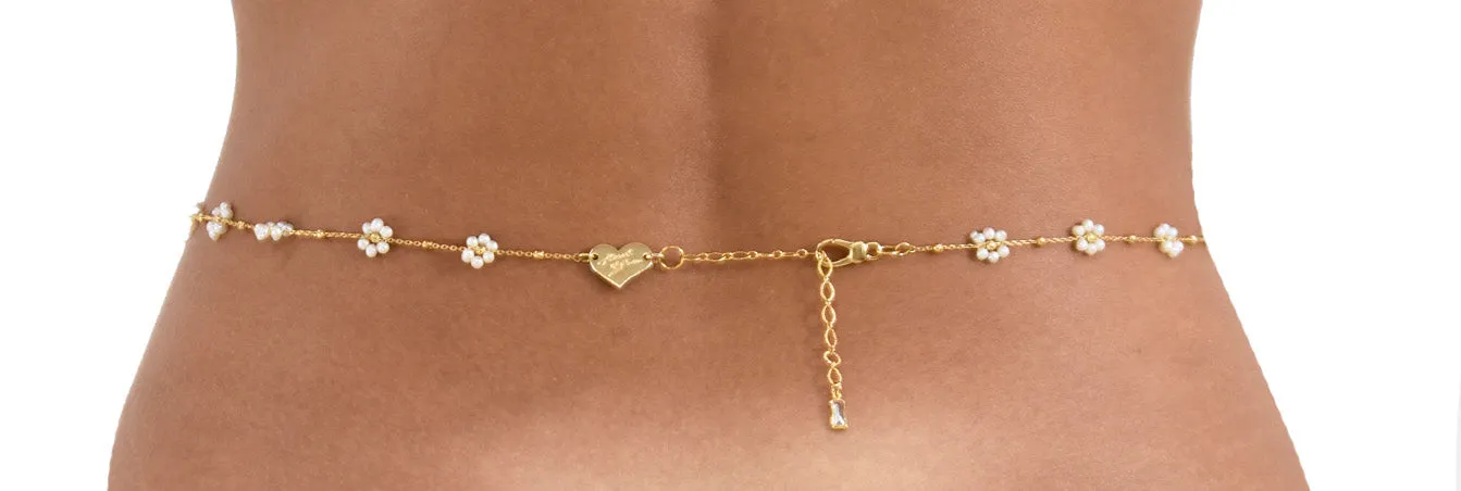 Floresita Belly Chain | Gold and Pearl