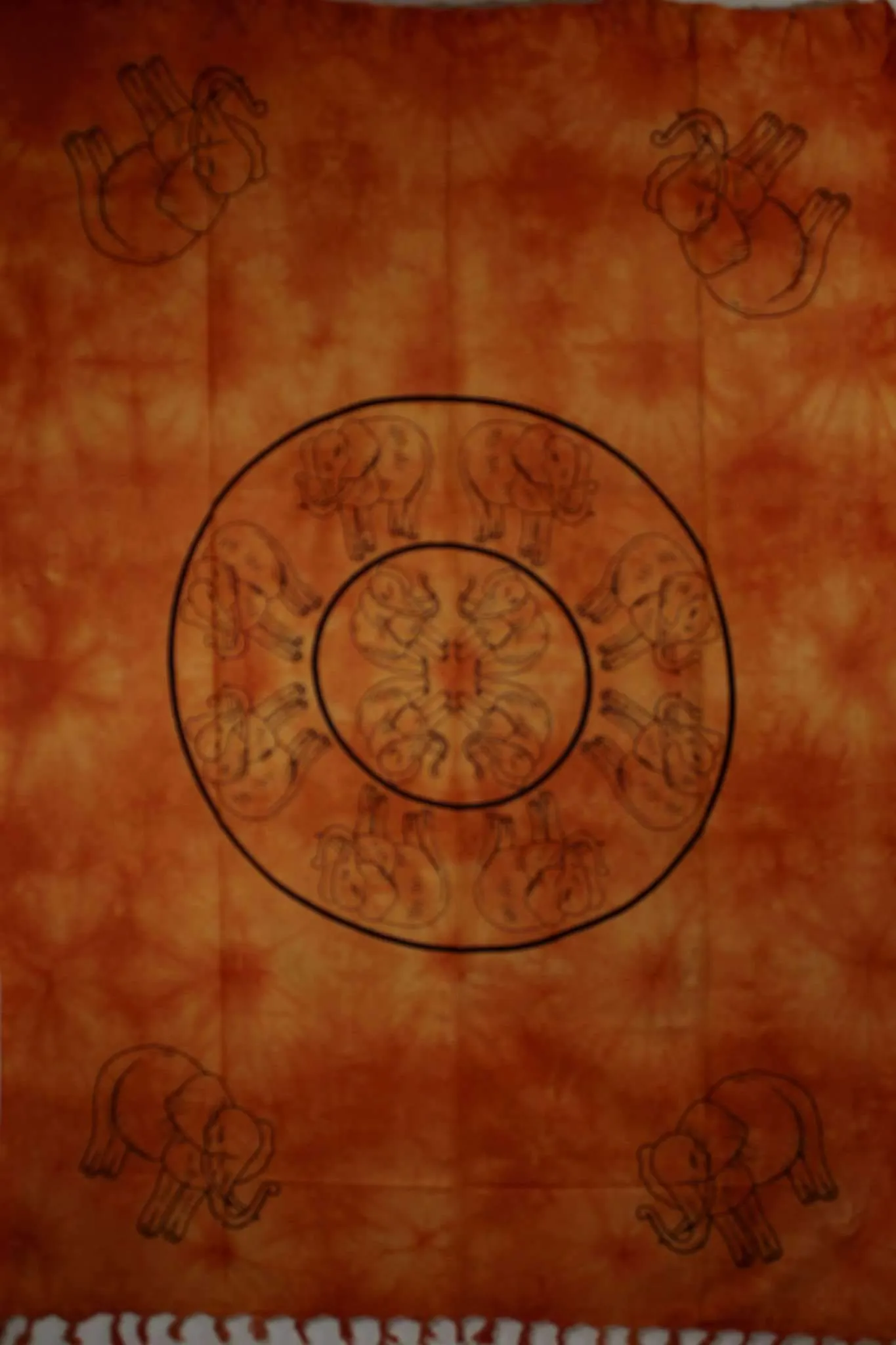 Folk Style Elephant Tie Dye Tapestry