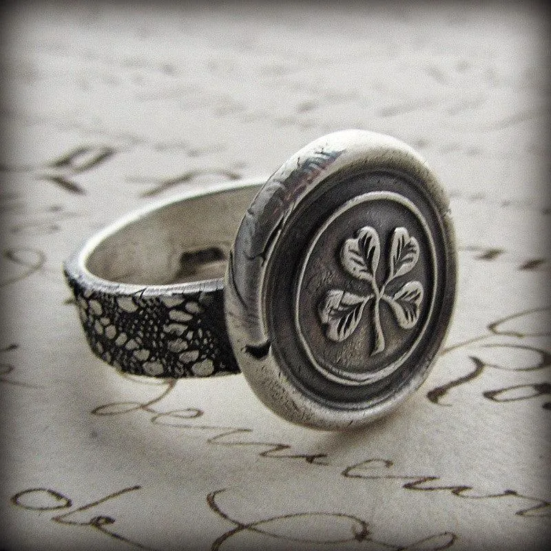 Four Leaf Clover Wax Seal Ring