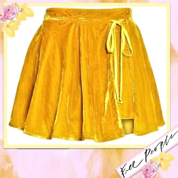 Free People Dance The Night Away Skort in Yellow / Gold