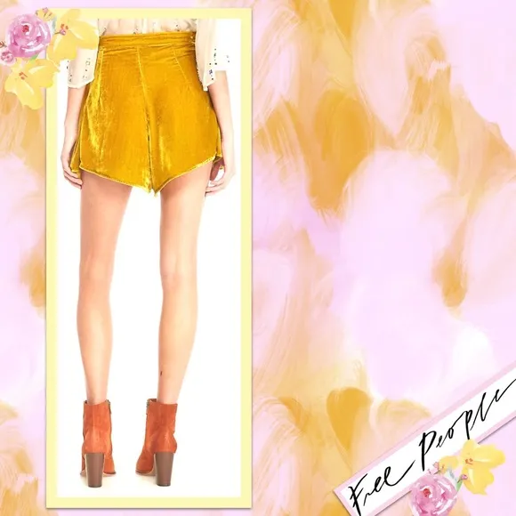 Free People Dance The Night Away Skort in Yellow / Gold