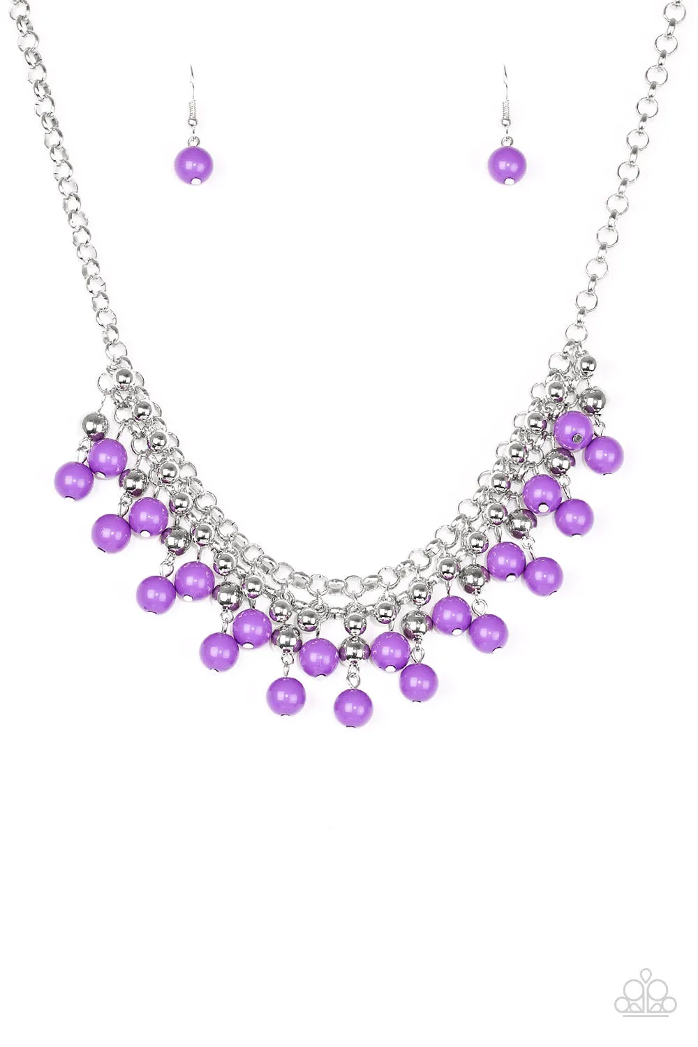 Friday Night Fringe Purple Necklace