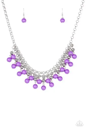 Friday Night Fringe Purple Necklace