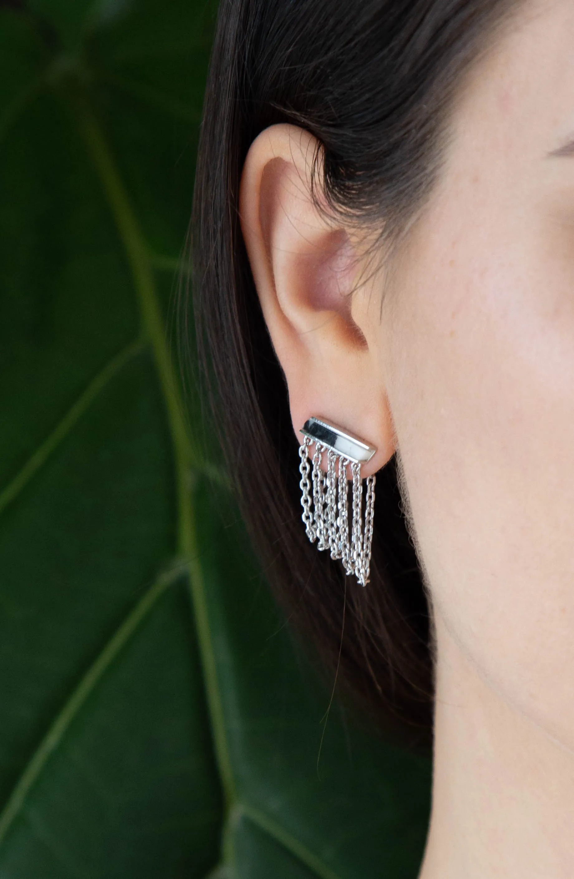 Front to Back 5-Chain Earrings