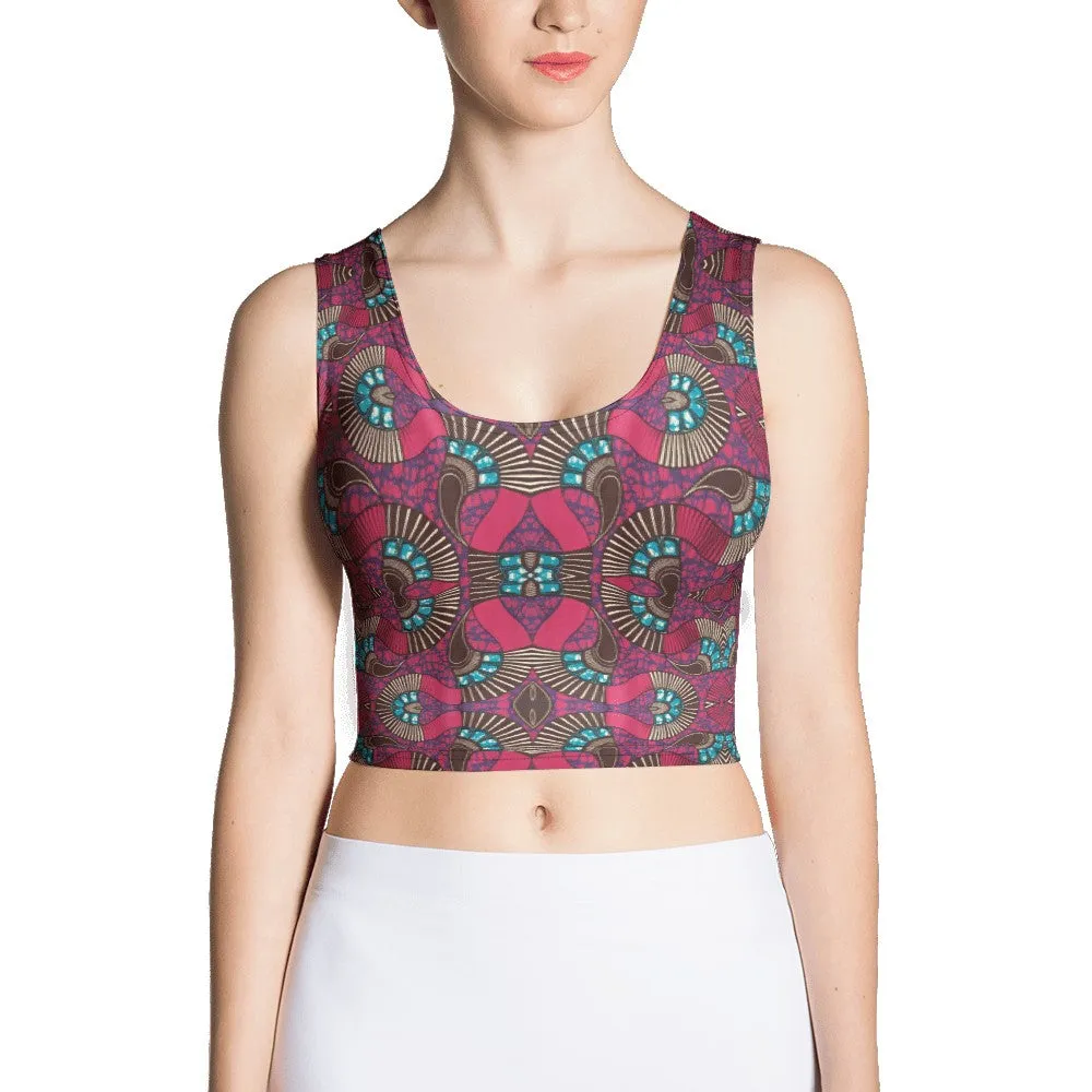 Fuschia African Print Crop Top