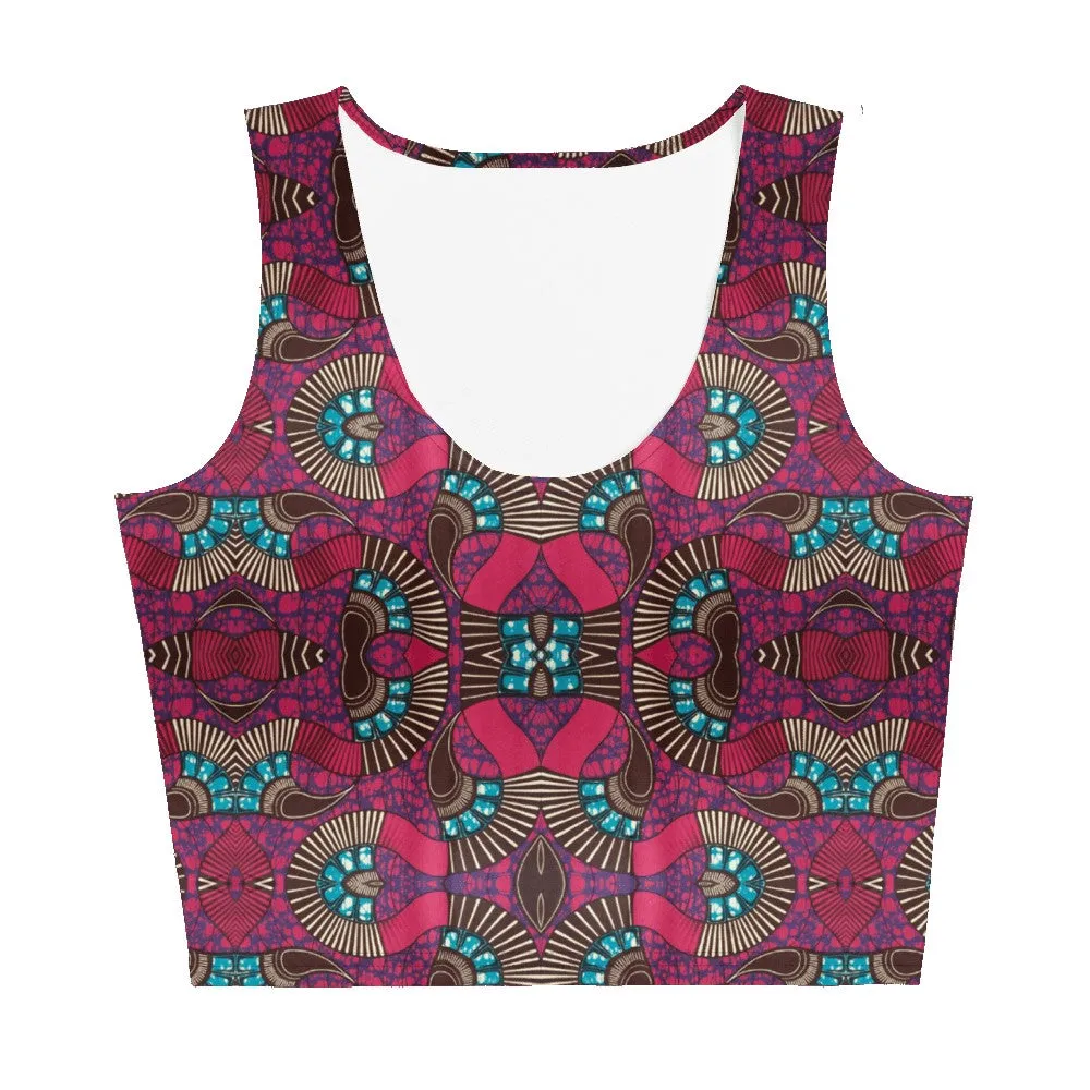 Fuschia African Print Crop Top
